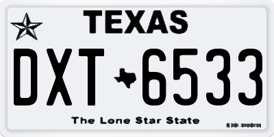 TX license plate DXT6533