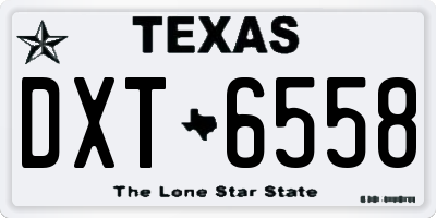 TX license plate DXT6558