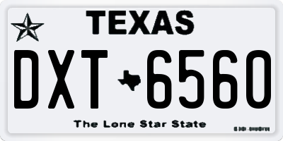 TX license plate DXT6560