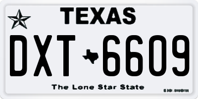 TX license plate DXT6609