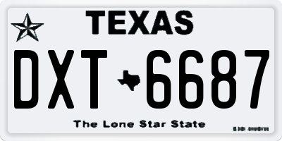 TX license plate DXT6687