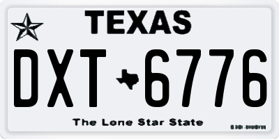 TX license plate DXT6776