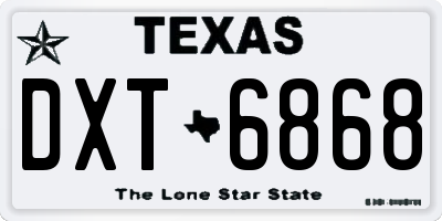 TX license plate DXT6868