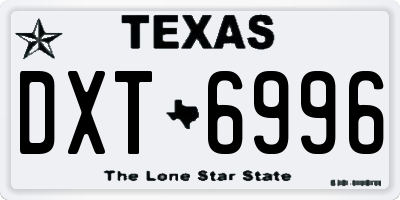 TX license plate DXT6996