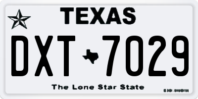 TX license plate DXT7029