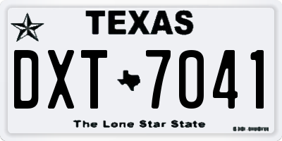 TX license plate DXT7041