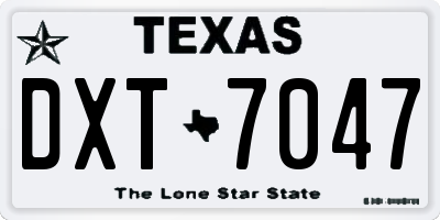 TX license plate DXT7047
