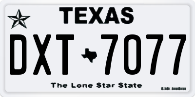 TX license plate DXT7077