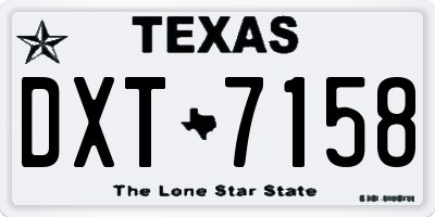 TX license plate DXT7158