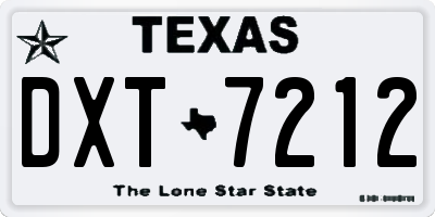 TX license plate DXT7212