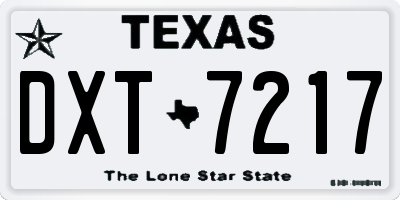 TX license plate DXT7217