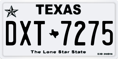 TX license plate DXT7275