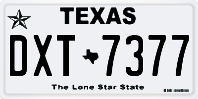 TX license plate DXT7377