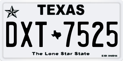 TX license plate DXT7525