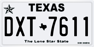 TX license plate DXT7611