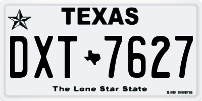 TX license plate DXT7627