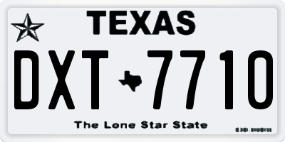 TX license plate DXT7710