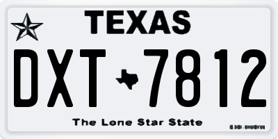 TX license plate DXT7812