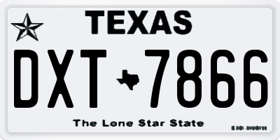 TX license plate DXT7866