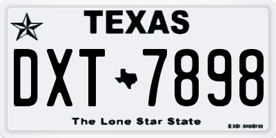 TX license plate DXT7898