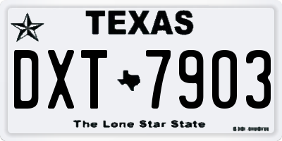 TX license plate DXT7903