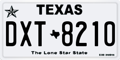 TX license plate DXT8210