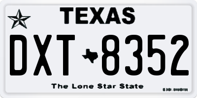 TX license plate DXT8352