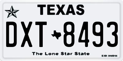 TX license plate DXT8493