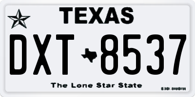 TX license plate DXT8537