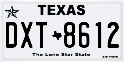 TX license plate DXT8612