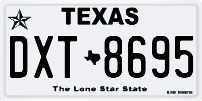 TX license plate DXT8695