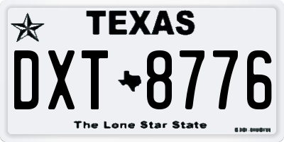 TX license plate DXT8776