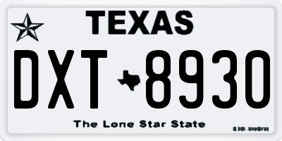 TX license plate DXT8930