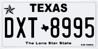 TX license plate DXT8995