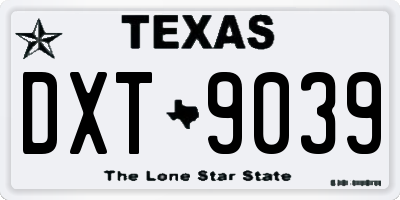 TX license plate DXT9039