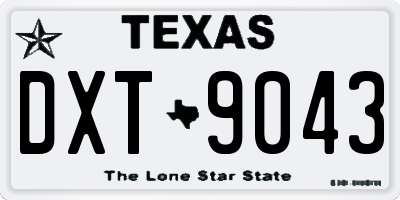 TX license plate DXT9043