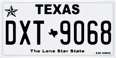 TX license plate DXT9068