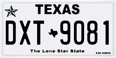 TX license plate DXT9081