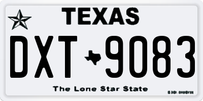 TX license plate DXT9083