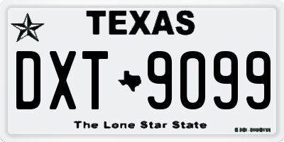TX license plate DXT9099