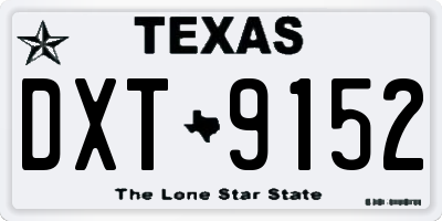 TX license plate DXT9152
