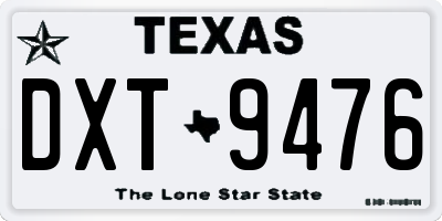 TX license plate DXT9476