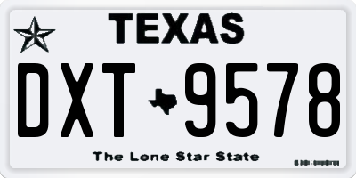 TX license plate DXT9578