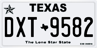 TX license plate DXT9582