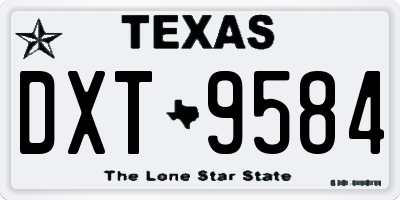 TX license plate DXT9584