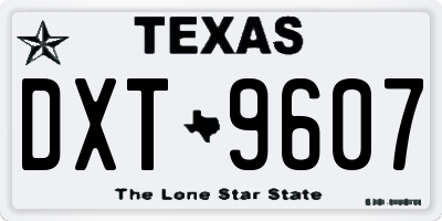 TX license plate DXT9607