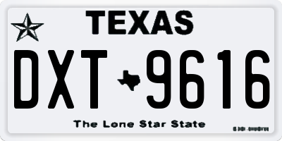 TX license plate DXT9616