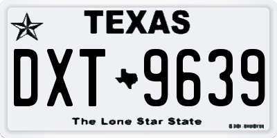 TX license plate DXT9639