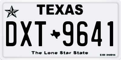 TX license plate DXT9641