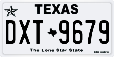 TX license plate DXT9679